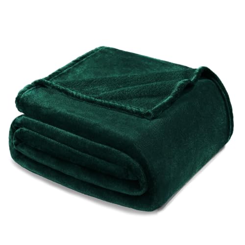 Exclusivo Mezcla Soft Fleece Blanket King Size for Bed, Forest Green