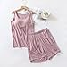 Pajama Sets For Women 2 Piece Built In Bra Tank Tops & Shorts 2026 Casual Fashion Solid Color Comfy Modal Loungewear Pink