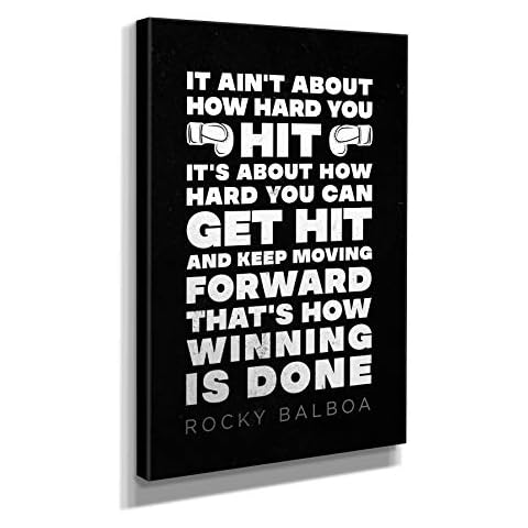 Handmade Canvas Rocky Balboa Quote Canvas Print, 24.0 x 12.0 inches, Polyester, Gallery Wrapped, Wall Mount, Made in USA Cover