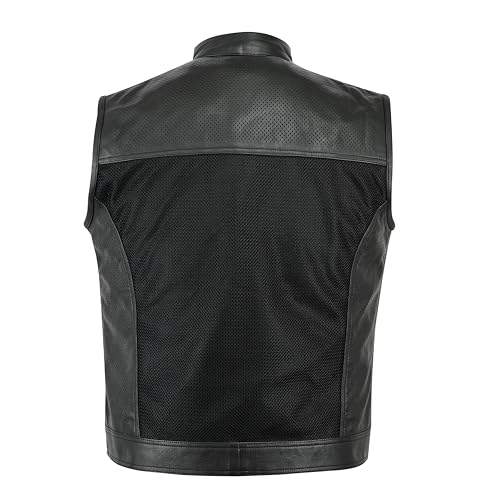 Chaleco de cuero para hombre Leatherick perforado 3