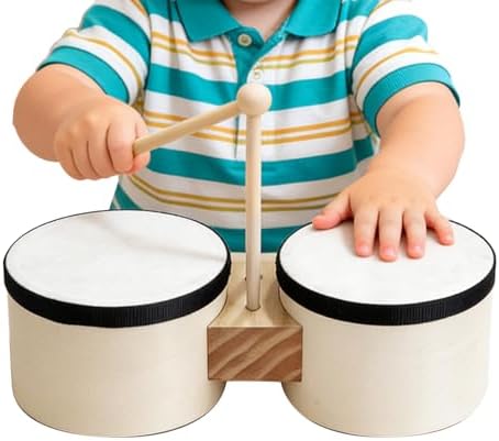 Kids Bongo Drums | Educational Percussion Instrument - Music Learning Toy Drum - for Preschoolers Girls Beginners 2-4 Years Old Party Living Room Bedroom Classroom