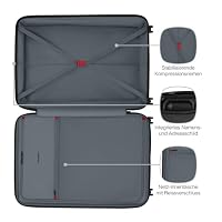 WENGER Prymo Large Hartschalenkoffer mit 4 Rollen, Trolley, Groß, 93 (107) l, Sicherheitsschloss, Damen Herren, Reisen Urlaub, Schwarz, 612538 – Ansicht 5