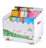 QwayHome Wood Kids Bookshelf, Montessori Bookshelf, Kids Storage Oragnzier with...