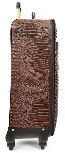 Valise à roulettes crocodile marron pour vos séjours de deux semaines - 2