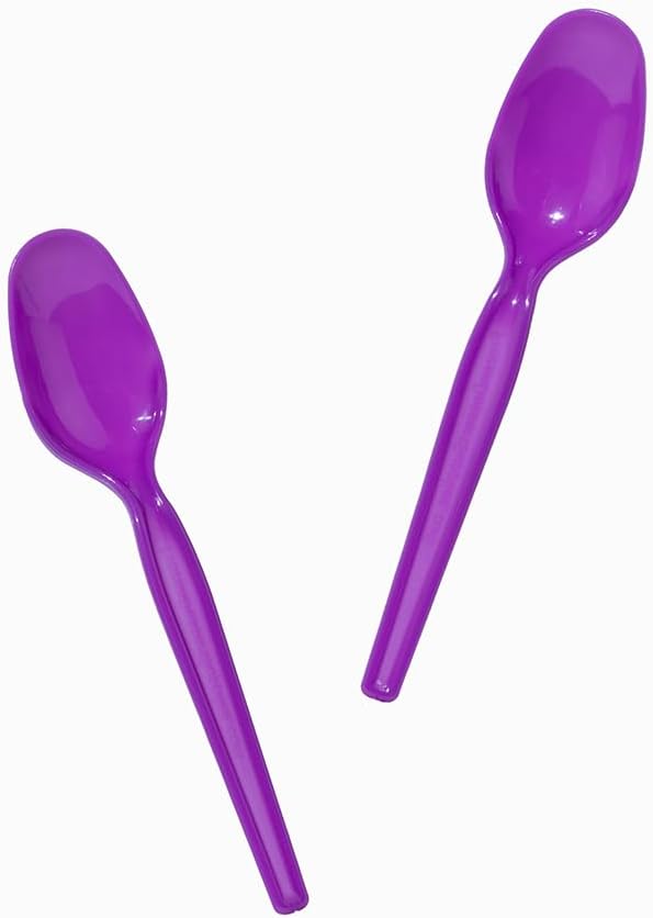Frozen Dessert Supplies Purple Ice Cream Spoons – Medium Weight Disposable Plastic Dessert Spoons for Ice Cream, Gelato & Frozen Yogurt – Durable Polypropylene – 1000 Count