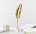 Produktbild Omela Deko Figuren Gold Feder aus Metall Modern Dekofigur Klein Deko Objekt Tischdeko für Wohnzimmer Outside Garten Modern Skulptur Accessoires Geschenkidee 4 x 8 x 26 cm