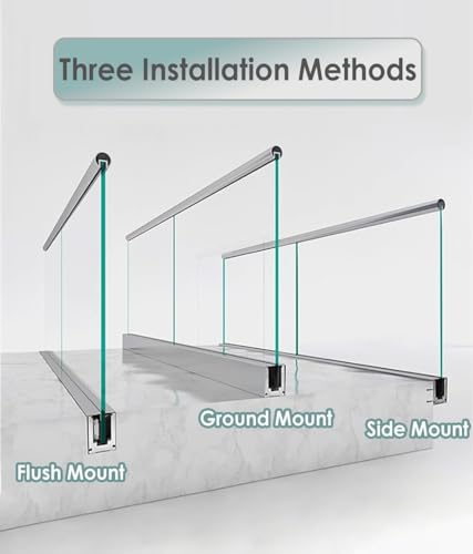 Balaustrada de vidrio con espigas de aluminio para escaleras de loft y patios 3