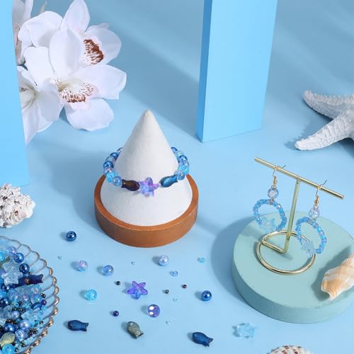 SUNNYCLUE 1 Box 540pcs Ocean Beads Kit Glass Summer Beads Fish Starfish Glass Seed Blue Hawaii Sea Animal Glasses for Jewellery Making Beading Kits DIY Bracelet Necklace Supplies - Image 4