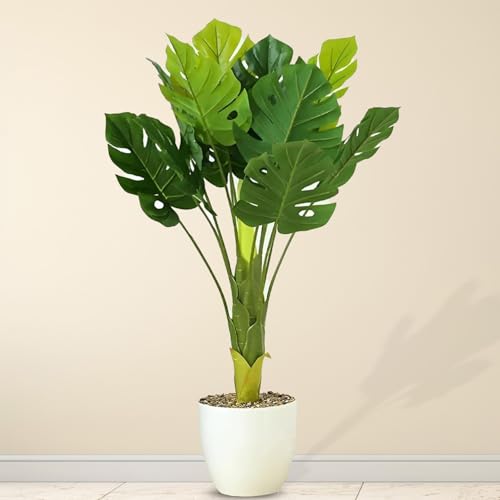 15 Artificial Plant Decorating Ideas 8 Ekhasa Nostrae Monstera Artificial Plant with Pot for Home Decor ...