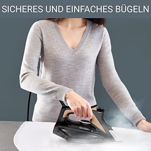 Rowenta Focus Excel Dampfbügeleisen, 2700 Watt, 45 g/Min. kontinuierliche Dampfabgabe, 180 g/Min. Dampfstoß, Tropfstopp, Antikalk-Einstellung, 300 ml Wassertank, schwarz/kupfer, DW5325