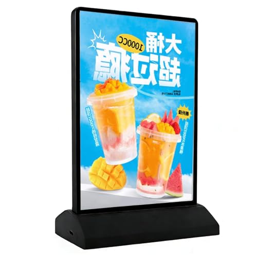 Boîte Lumineuse Publicitaire LED A5 : Porte-Affiche de Bureau Double Face Noir
