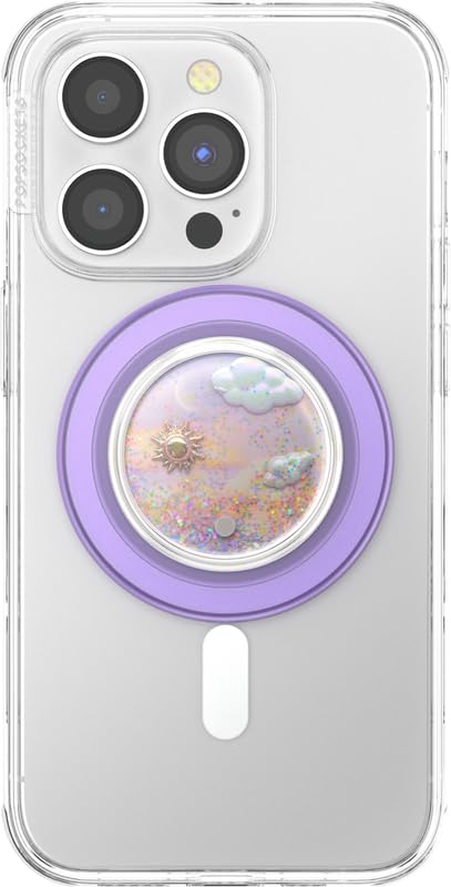 Image of PopSockets Tidepool Phone Grip with Expanding Kickstand, Compatible with MagSafe, Magnetic Ring for iPhone and Android Included, Phone Holder, Wireless Charging Compatible - Tidepool Dreamy Whirl
