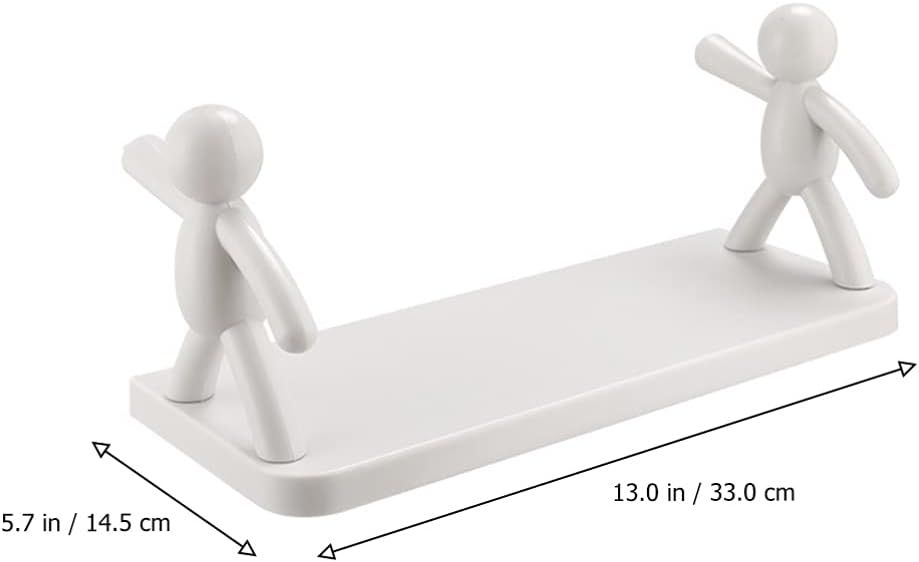 DOITOOL 2pcs Floating Shelves Wall Mounted Figure Ledge Display Plastic Wall Shelf Stick On Damage Removable Hanging Rack Decor for Kitchen Bathroom Living Room