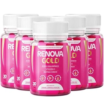 05 POTES RENOVA GOLD ORIGINAL - Para a Pele (5 Meses)