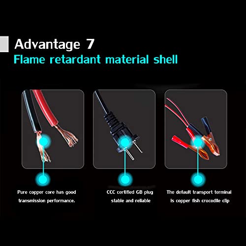 Henniu Carregador de moto para carro 12V 2A totalmente automático 3 estágios Ácido-chumbo AGM GEL Vi