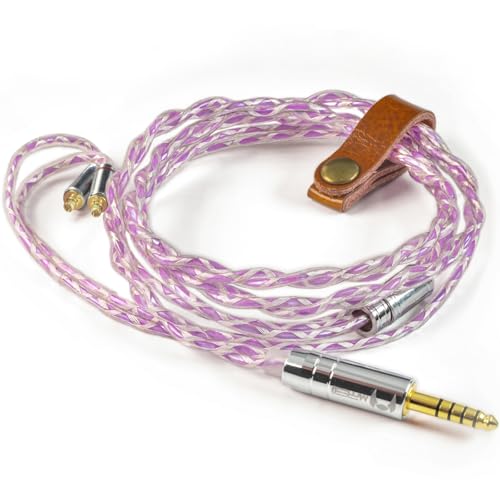 mfreeo Premium IEM Earphone Audio Cable, Silver-Plated Square Structured Core Wire, Balanced Upgrade Cable, Braided Hi-Fi Replacement Extension Cord 1.2M (4.4mm Jack to MMCX)