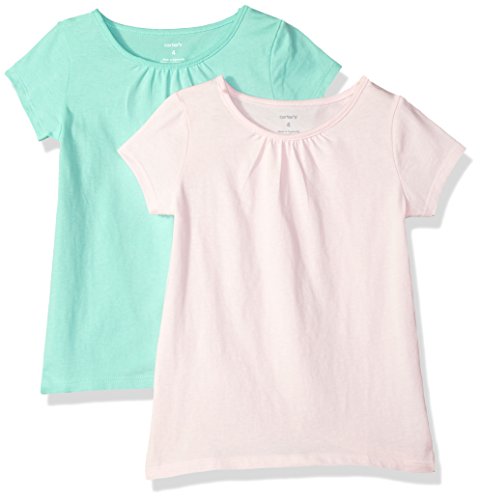 Carter's Girls' Toddler 2-Pack Tees, Light Pink/Mint, 4T #TOP10