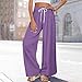 Women Summer Boho Palazzo Flowy Pants 2026 High Waist Wide Leg Floral Casual Trendy Beach Lounge Trousers with Pockets（1-Purple,XX-Large）
