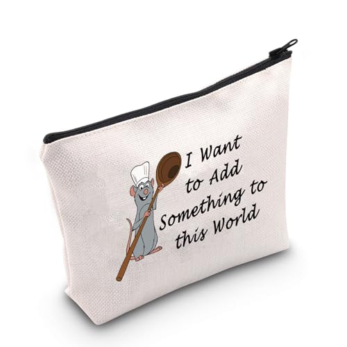 POFULL Cooking Inspired Gift I Want to Add Something to this World Cosmetic Bag Mouse Chef Gift (Want to Add Bag)