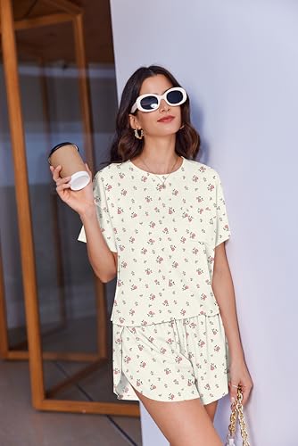 Image of Ekouaer Womens Pajama Sets Sexy Lounge Sets Side Split Short Pj Sets Cute Pjs 2 Piece Comfy Sleepwear Loungewear