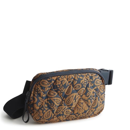 Image of Vera Bradley Women's Featherweight Woodward Small Belt Bag, Lotus Montage Roasted Pecan, One Size