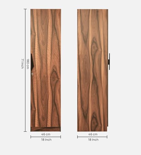 Image of Mintwud Pepperfry Maya 1 Door Wardrobe | Engineered Wood Almirah with 4 Shelves for Clothes Storage | Compact Cupboard for Bedroom, Living Room | 46 cm (L) x 46 cm (W) x 180 cm (H) | Brown Finish