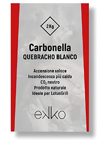 Ekko - Sacco di carbonella Quebracho Blanco 2Kg Ottimizzata per Lotus Grill