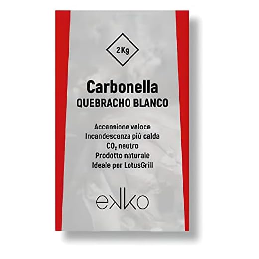 Ekko - Sacco di carbonella Quebracho Blanco 2Kg Ottimizzata per Lotus Grill