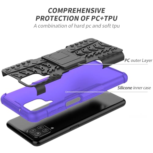 Coque Samsung A12 violette en silicone rigide avec son protège-écran - 3