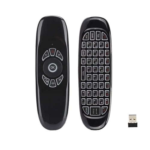 BIFANS Fly Air Mouse Multifunctional Remote for KODI Android Box HTPC IPTV PC Xbox，Mini Wireless Remote Control with Keyboard and 7 Color Backlit