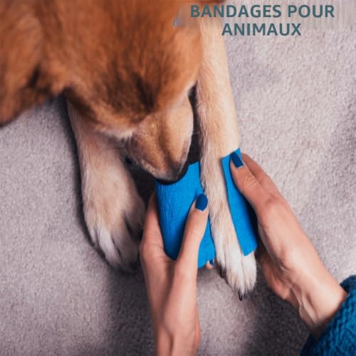 ANAMPION Bandage Autoadhésif, 7.5cmx4.5m Bande Cohesive pour Les Humains, Bande Strapping Adhésif pour Sports,Animaux,GonflementDes Cheville (Bleu, 12 Rouleaux) – vue 5
