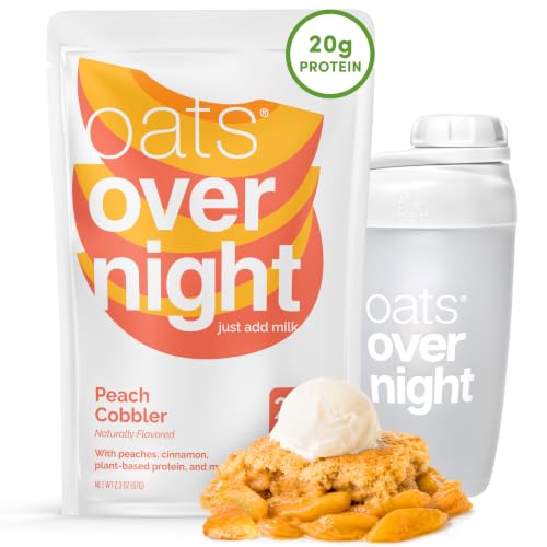 Oats Overnight Peach Cobbler – Protein Oatmeal, 2.3 oz, 8