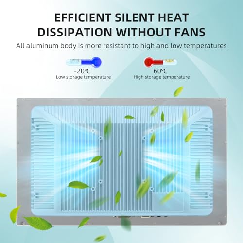 Image of 13.3 inch Aluminum Flat Embedded Industrial Touch Screen Monitor,HDMI /VGA /DVI Interface, Capacitive Touch Screen Monitor Supports 10 Points Touch,1920 x 1080 @ 60Hz