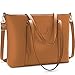 NUBILY Sac Cabas Femmes Grande Capacité PU Cuir Sac de Cours Portable Sac a Main pour Les Cours Imperméable Sac Fourre Tout Fille pour 15.6 Pouces Sac Epaule Bandoulière Affaires Marron