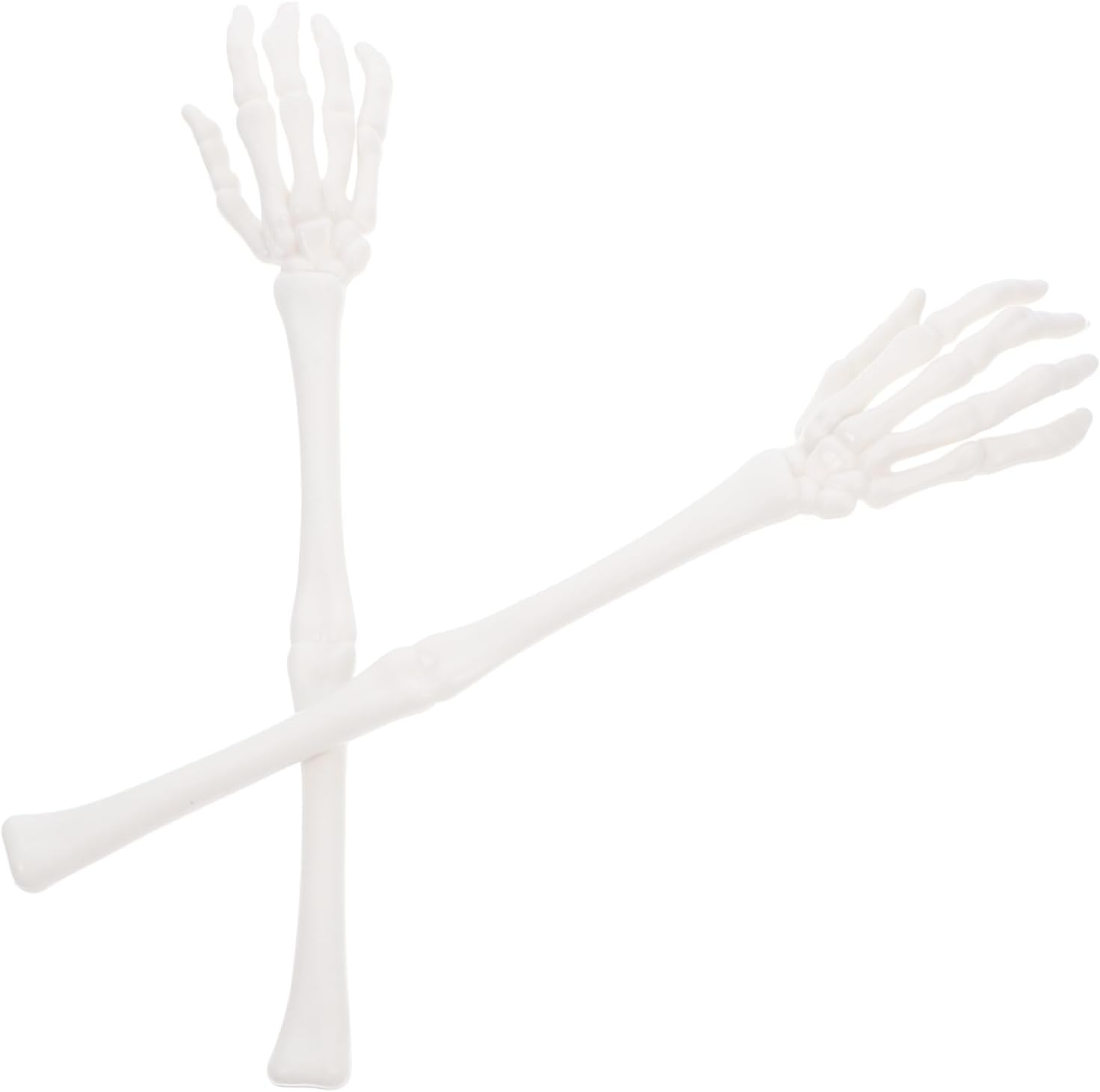 1pair Halloween Skeleton Arm Salad Tongs Realistic Skull Hand Props for Party Decoration Material for Haunted House and Halloween Celebrations