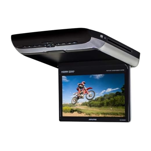 Alpine PKG-RSE3HDMI 10.1" Overhead Flip Down WSVGA Monitor with Built-in DVD Player, USB and HDMI Inputs