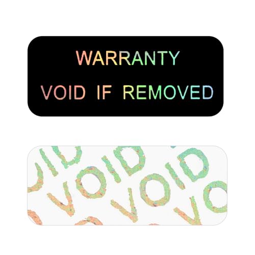 300pcs Tamper Proof Hologram Stickers High Security Seal Label Total Transfer Tamper Evident Warranty Void Seal Stickers(Black,1x0.4inch)