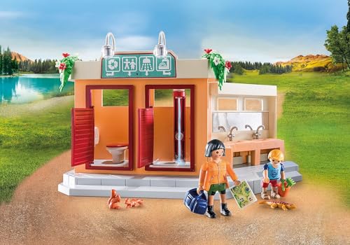 PLAYMOBIL 71424 Camping avec une douche fonctionnelle 100 pièces Univers du Camping Dès - vue 10