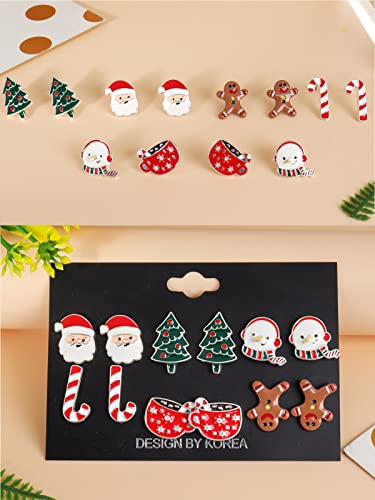 Christmas Stud Earrings Set Christmas Earrings For Women Christmas Tree Snowflake Candy Snowman Penguin Stud Earrings Christmas Gift #TOP2
