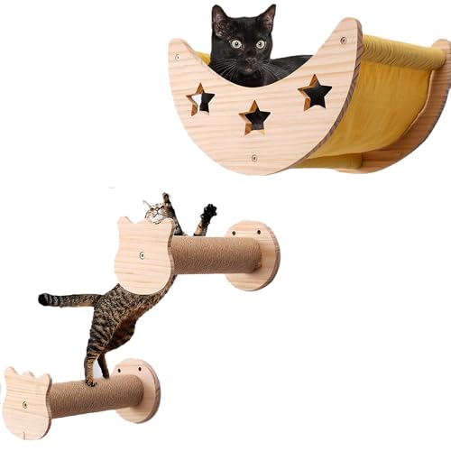 HEYOUTH Estantes de Pared para Gatos,Hamaca para Gatos,Soporte para Gatos de Pared, Juego de Parque Infantil para Escalar Gatos,para Gatos de Pared para Escalar y Descansa,hasta 15 kg