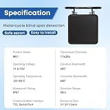 ZAICOLER System Wykrywania Martwego Pola dla Motocykla 60GHZ dla Motocyklistów Użytkowników Rowerów Elektrycznych Podczas Zmiany Pasa Zasięg 50M Szeroki Pokrycie 120° Podwójne
