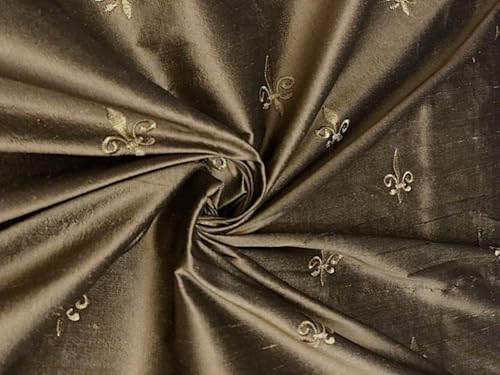 Broderie en soie Dupioni DUPE48A la poésie du doré mat sur textile