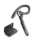 Bluetooth Earpiece V5.0 Wireless Headset, Hands-Free Single Earphone with HD Built-in Mic, Lightweight Comfort Fit for Driving Business Office, Universal Compatibility with iPhone Android All Phones