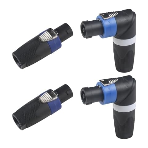 MAD OWL Right Angle Speaker Plug Speakon Connector, Speaker Jacks and Connectors Nl4fx Speakon Cables, Nl4fc Male Female Converter Nl2fx Plug Speakers Powercon Twist Lock Cover