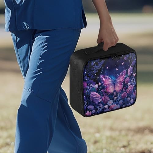 Image of Gomyblomy Roses Butterfly First Aid Kit Bag Empty First Aid Storage Bag for Home Car Travel Medical Supplies Organizer Bags Medium Medicine Bags Pouch for Camping Emergency Kit