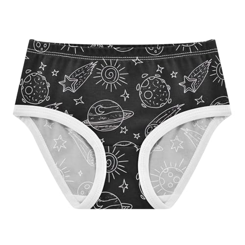 White Planets Black Girls Underwear Toddler 2t Cotton Girl Panties Cute Funny Briefs Underpants