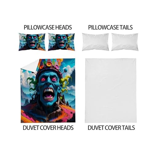 Housse de couette couleur imprimé 3D Barbare Bedding lit double - 4