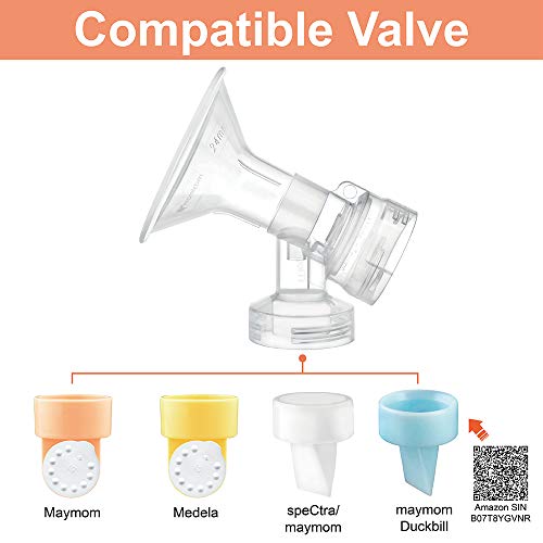 Image of 2X One-piece Breastshields, Valves, Membranes Compatible with Medela Pump Parts, Pump in Style, Lactina, Symphony, Swing; 24 mm Standard breastshields; Made by Maymom