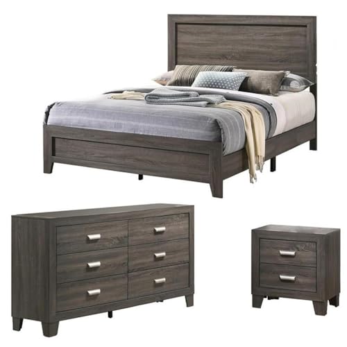 Best Quality Furniture Rustic Wood Gray 3pc...