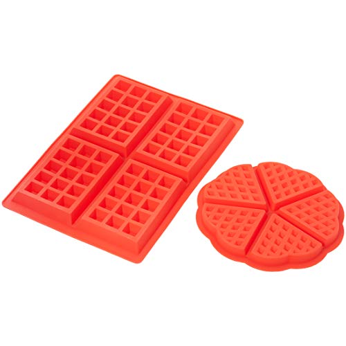 Image of AmazonBasics Silicone Baking Round & Square Waffles Mould Muffin Pans Baking Molds